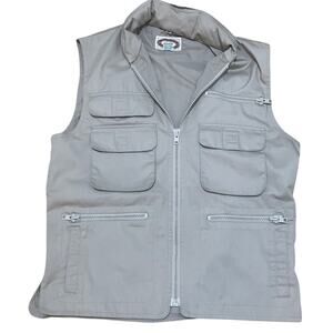 Banana Republic Vtg 80 Men's Medium Khaki Utility‎ Hooded Cargo Photography Vest